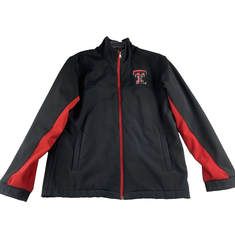 Mens Texas‎ Tech Full Zip Jacket Small Red/Black Embroidered Lined Stretch NCAA